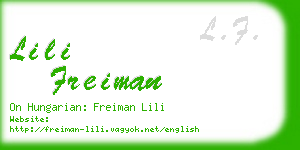 lili freiman business card